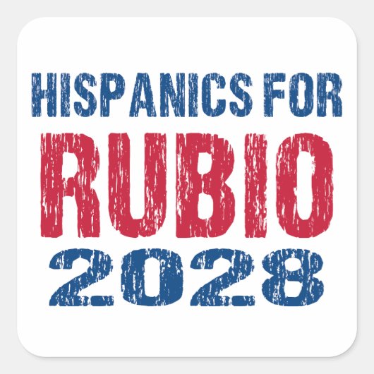 Hispanics for Rubio 2028 Quadratischer Aufkleber (Vorderseite)