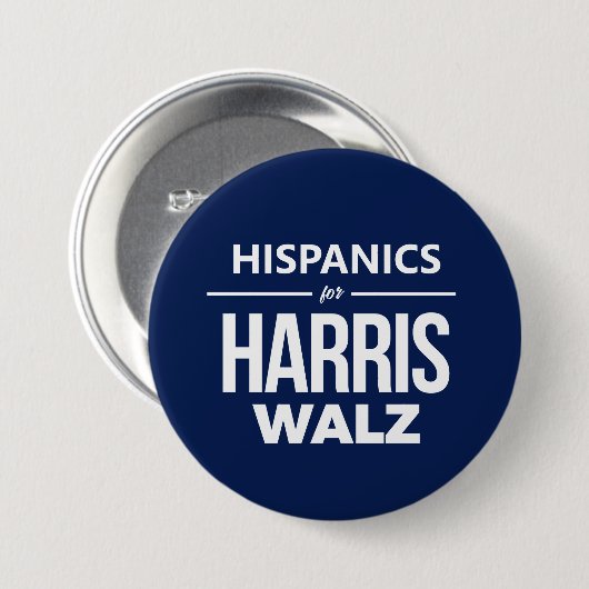 Hispanics für Harris Walz Button (Vorne & Hinten)