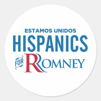 Hispanics für Romney Runder Aufkleber