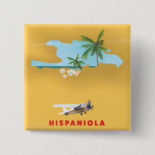 Hispaniola Karte illustriert drucken. Button