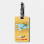 Hispaniola Karte illustriert drucken. Gepäckanhänger (Rückseite vertikal)