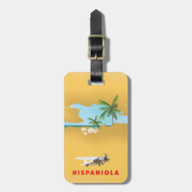 Hispaniola Karte illustriertes Druck.