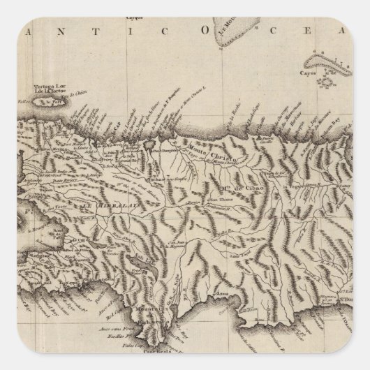Hispaniola, St Domingo Quadratischer Aufkleber (Vorderseite)