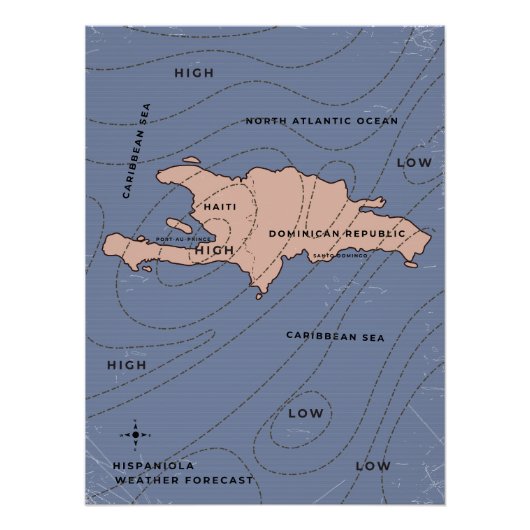 Hispaniola Weather map Poster (Vorderseite)
