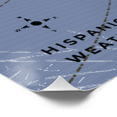 Hispaniola Weather map Poster (Ecke)