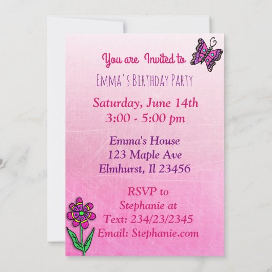 Hispanisch oder afroamerikanische Märchen zum Gebu Einladung (Rückseite)