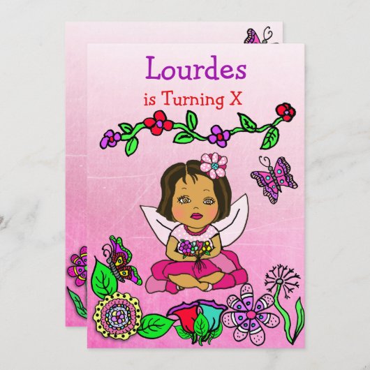 Hispanisch oder afroamerikanische Märchen zum Gebu Einladung (Vorne/Hinten)