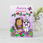 Hispanisch oder afroamerikanische Märchen zum Gebu Einladung (Stehend Vorderseite)