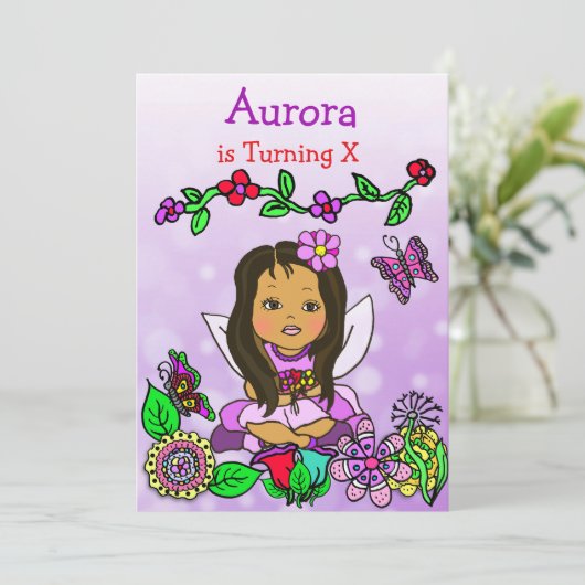 Hispanisch oder afroamerikanische Märchen zum Gebu Einladung (Stehend Vorderseite)