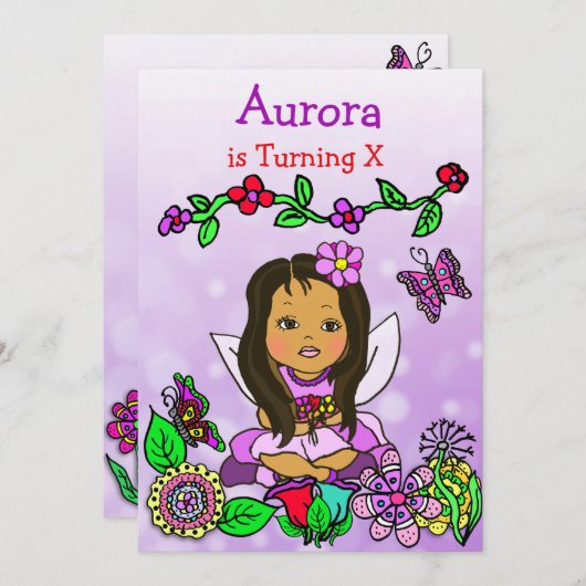 Hispanisch oder afroamerikanische Märchen zum Gebu Einladung (Vorne/Hinten)