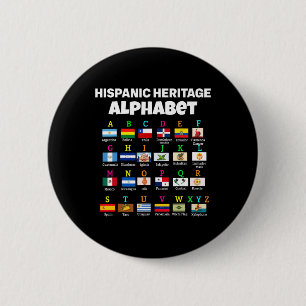 Hispanische Flagge Alphabet für Lehrer pädagogisch Button