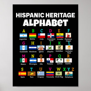 Hispanische Flagge Alphabet für Lehrer pädagogisch Poster