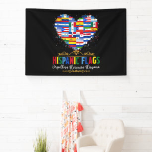 Hispanische Flaggen Herz Hispanic Heritage Month Banner