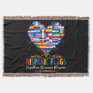 Hispanische Flaggen Herz Hispanic Heritage Month Decke