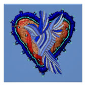 Hispanische Kunst im Herz und Bird Poster (Vorderseite)