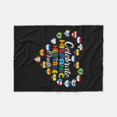 Hispanische Länder Flaggen feiern Hispanic Herita Fleecedecke (Vorderseite (Horizontal))