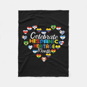 Hispanische Länder Flaggen feiern Hispanic Herita Fleecedecke