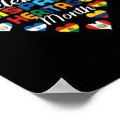 Hispanische Länder Flaggen feiern Hispanic Herita Poster (Ecke)