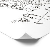 Hispanische Volkskunst Babydrachenfarbseite Poster (Ecke)