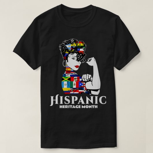 Hispanischer Kulturerbe Monat Frau Latino Countor T-Shirt (Design vorne)