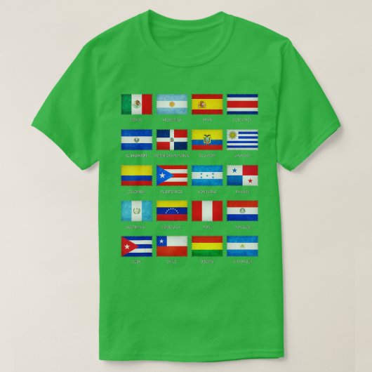 Hispanischer Kulturerbe Monat Latino Alle Länder F T-Shirt (Design vorne)