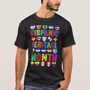 Hispanischer Kulturerbe Monat Latino Alle Länder F T-Shirt