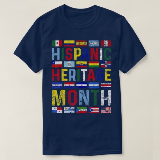 Hispanischer Kulturerbe Monat Vintagen lateinameri T-Shirt (Design vorne)