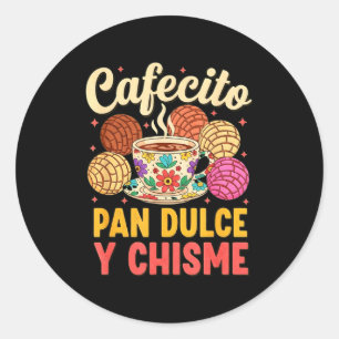 Hispanischer mexikanischer Concha-Kaffee Cafecito Runder Aufkleber