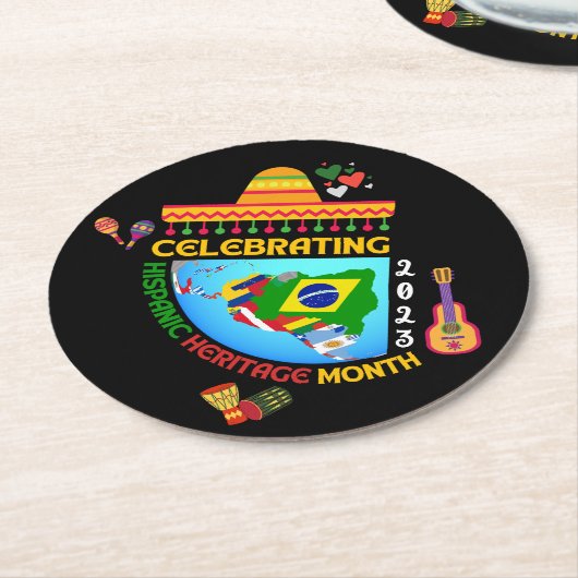 HISPANISCHES ERBE MONAT RUNDER PAPPUNTERSETZER (Angewinkelt)