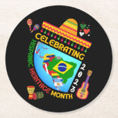 HISPANISCHES ERBE MONAT RUNDER PAPPUNTERSETZER (Vorderseite)