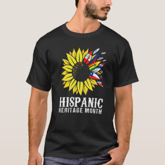 Hispanisches Erbe Sonnenblume Lateinamerikanische T-Shirt