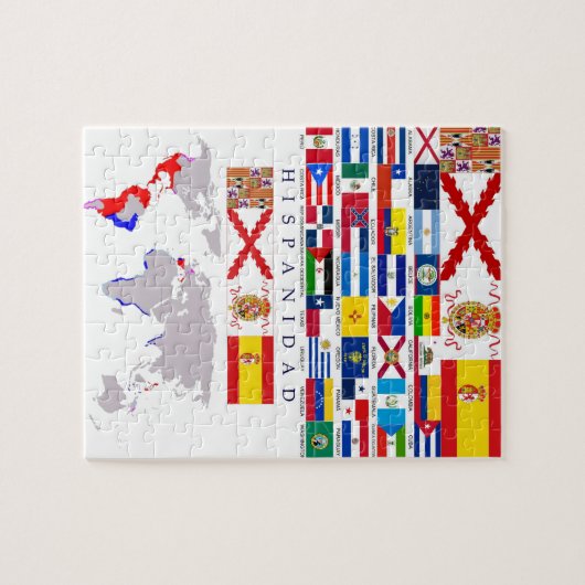HISPANITÄT Herkunft mit Landkarte. Puzzle (Horizontal)