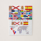 HISPANITÄT Herkunft mit Landkarte. Puzzle (Vertikal)