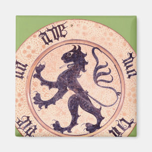 Hispano-Moresque Teller, Zinn-glasiert Magnet