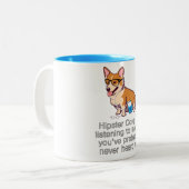 Hispter Corgi-Tasse Zweifarbige Tasse (Vorderseite Links)