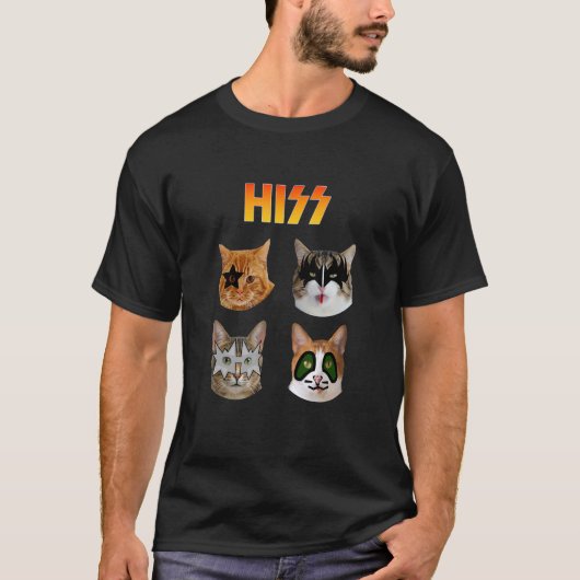 Hiss Cat Cat und Music T-Shirt (Vorderseite)