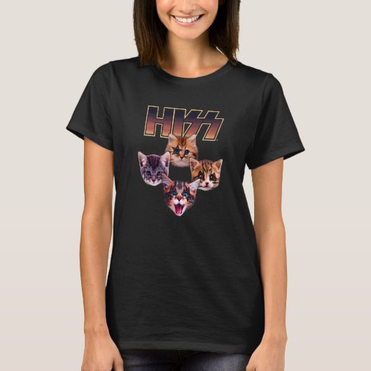 Hiss Cats Kittens Rock Music Cat Hiss 3 T-Shirt (Vorderseite)