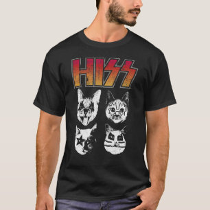 Hiss Cats Kittens Rock Music Cat Hiss 3 T-Shirt