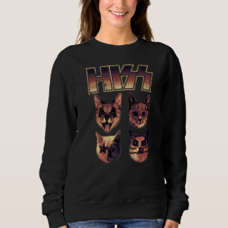 Hiss Cats Kittens Rock Music Cat Hiss 5 Sweatshirt