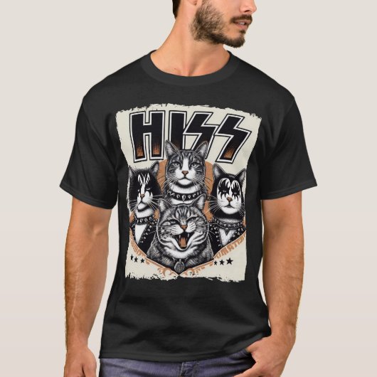 Hiss Cats Rock Kittens Rocking Music Cat Liebhaber T-Shirt (Vorderseite)