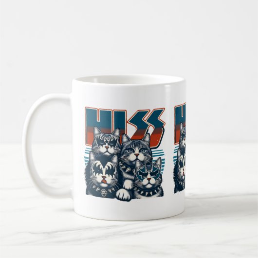 HISS Funny Cat Band Parody Cat Lovers & Pet Besitz Kaffeetasse (Links)
