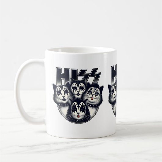 HISS Funny Cat Band Parody Cat Lovers & Pet Besitz Kaffeetasse (Links)