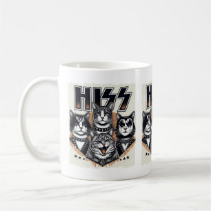 HISS Funny Cat Band Parody Cat Lovers & Pet Besitz Kaffeetasse