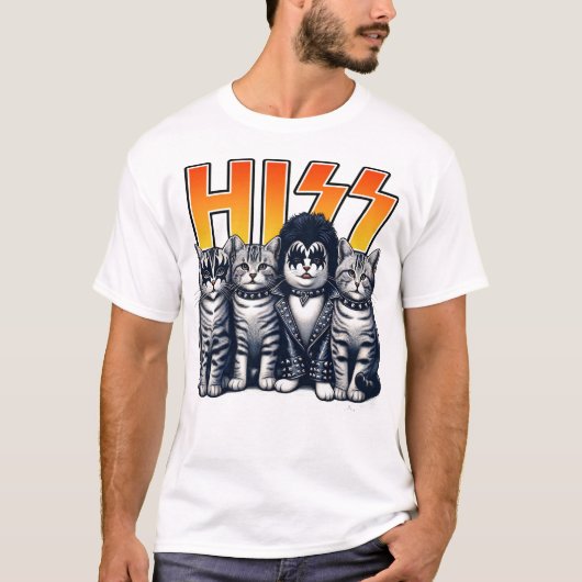Hiss Funny Cat T-Shirt (Vorderseite)