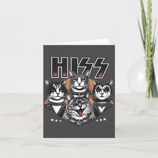 Hiss Funny Cats Kittens Rock Rockin Funny Cat  Karte (Vorderseite)