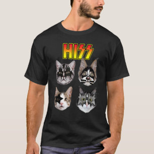 Hiss Funny Cats Kittens Rock Rockin T-Shirt Pub