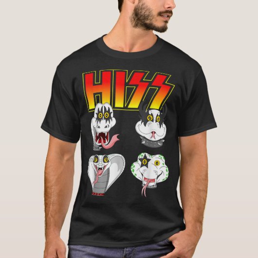 Hiss Funny Snake Lover Rock and Roll Band Idea T-Shirt (Vorderseite)