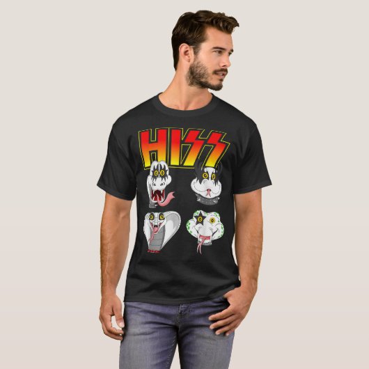 Hiss Funny Snake Lover Rock and Roll Band Idea T-Shirt (Vorne ganz)