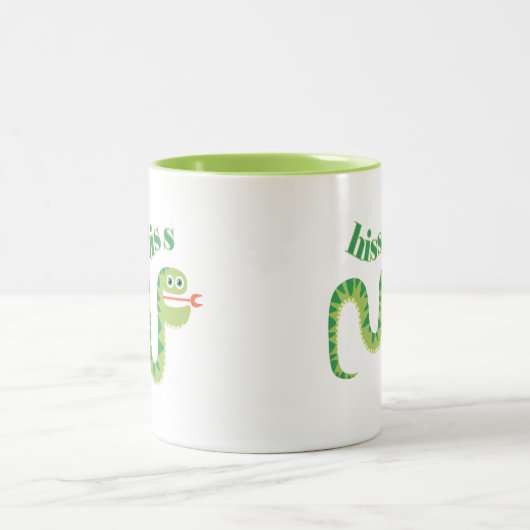 Hiss Hiss Snake Zweifarbige Tasse (Mittel)