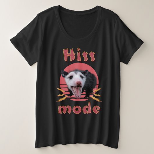 Hiss Mode Funny Opossum Hissing Große Größe T-Shirt (Design vorne)